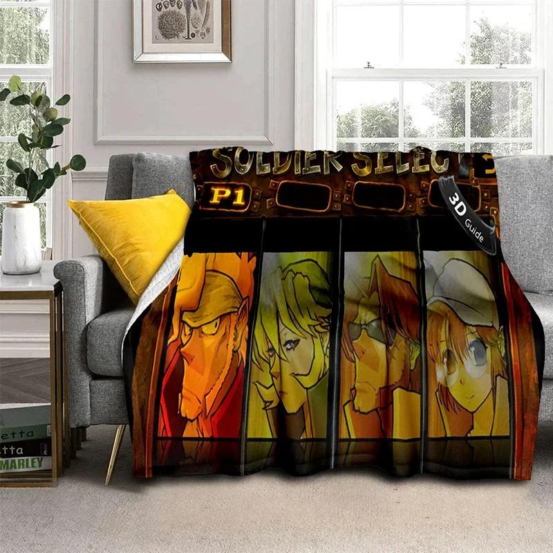 Retro Game Metal Slug Gamer Cartoon Blanket,Soft Throw Blanket for Home Bedroom Bed Sofa Picnic Travel Office Cover Blanket Kids