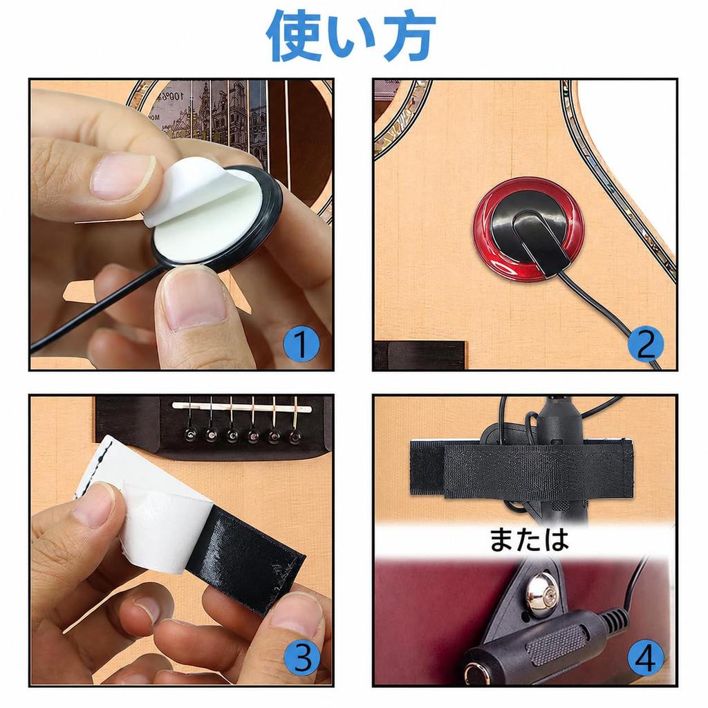 Redpepper Guitar Pickup External Piezo Contact Pickup for Acoustic and Violins - Guitars, Ukuleles,