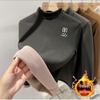 2025 Winter Kids' Plush Velvet Base Layer Half-High Collar T-Shirt for Boys & Girls