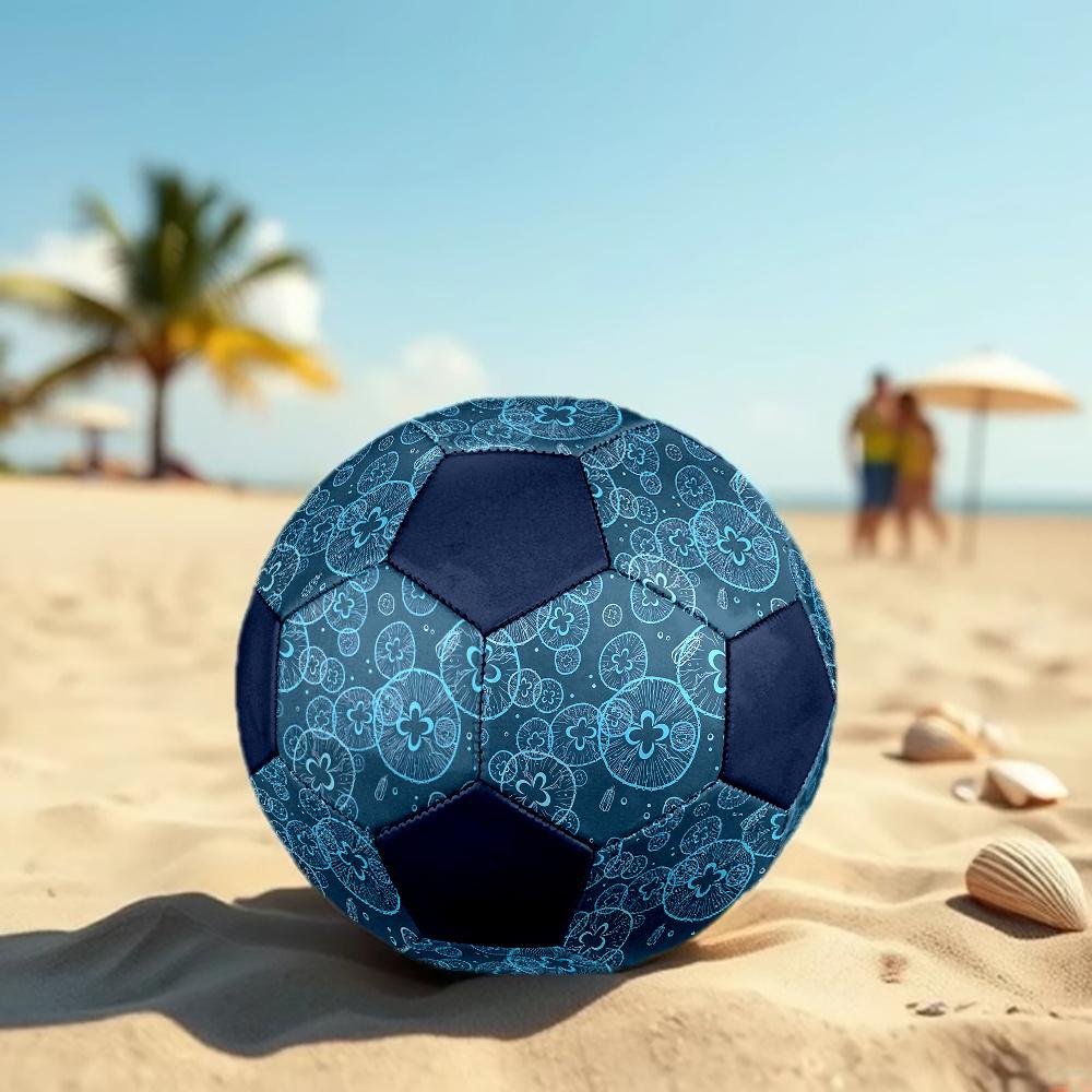 1PC Blue Mushroom Soccer Ball Size 5 Football Machine Sewn Indoor/Outdoor Universal Football A35