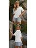 European American Women's Summer Lace Puff Sleeve Top TK2026