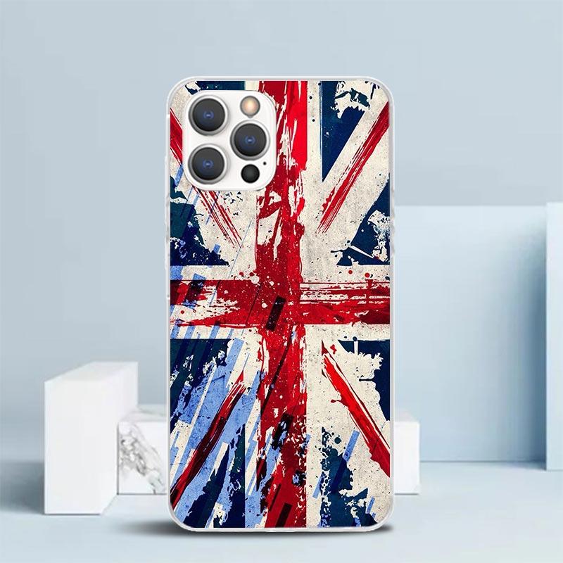 Union Jack England UK Flag Soft Cover for iPhone 16 17 Air 15 14 Pro Max 16E Phone Case 13 Mini 12 11 7 SE 8 Print Pattern Fit C