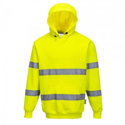 Herren B304 Hi-Vis Kapuzenpullover mit Kordelzug