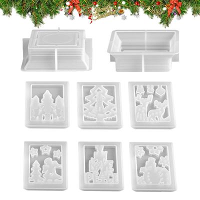 Weihnachten Silikonformen Flexible Bastelmaterialien Weihnachts-Kerzenformen Feiertagsdeko Für Wachs Gips Party Laterne Heimdeko