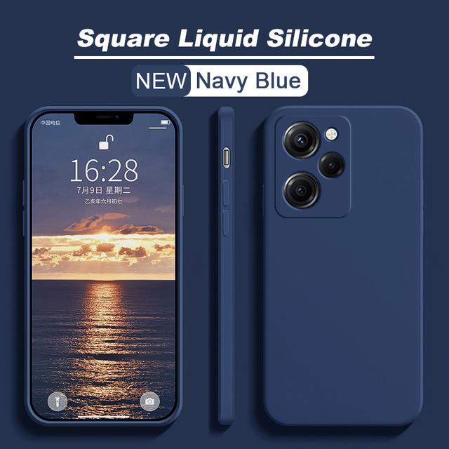 Poco X5 X 5 Pocox5 Pro Case Original Square Liquid Silicone Phone Cases For Xiaomi Poco X3 Pro X5 Poco x5 Pro 5G Soft Case Cover