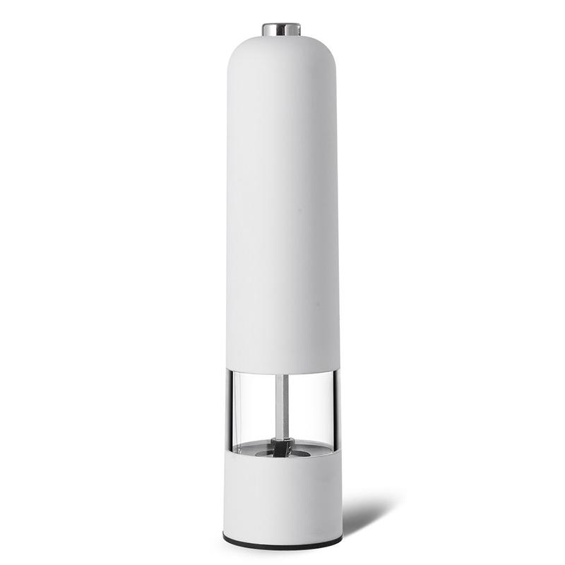 Battery Electric Automatic Grinder Salt Pepper Mill with LED Light Adjustable Coarseness Spice Grinder Cooking Tool YMQ002