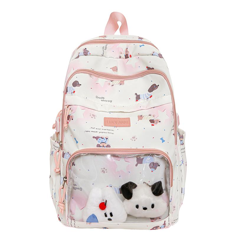 Large Capacity Student Schoolbag Puppy Printed Backpack Women's Lightweight Travel Backpack