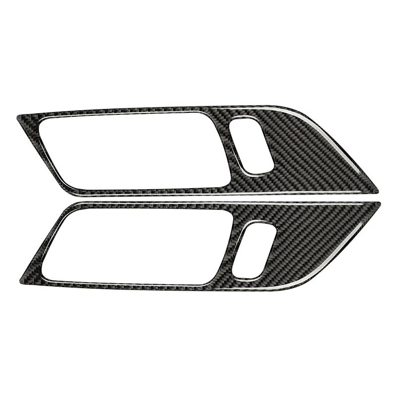 For Ford Mustang GT 2015 - 2025 Carbon Fiber Styling Interior Stickers Car Door Handle Frame Decoration Stickers Trim Cover