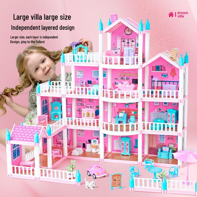DIY Princess Dollhouse - Children's Pretend Play Castle Villa Set