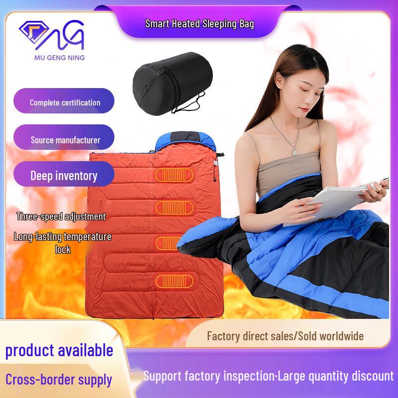 USB Heated Sleeping Bag with Portable Storage - Thickened, Warm, and Cold-Resistant for Outdoor Camping