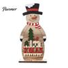 Handmade Tiered Wood Trays Nordic Style Wooden Christmas Ornaments, Cute Santa Claus/Snowman/Reindeer Party Home Accents Figurine for Holiday