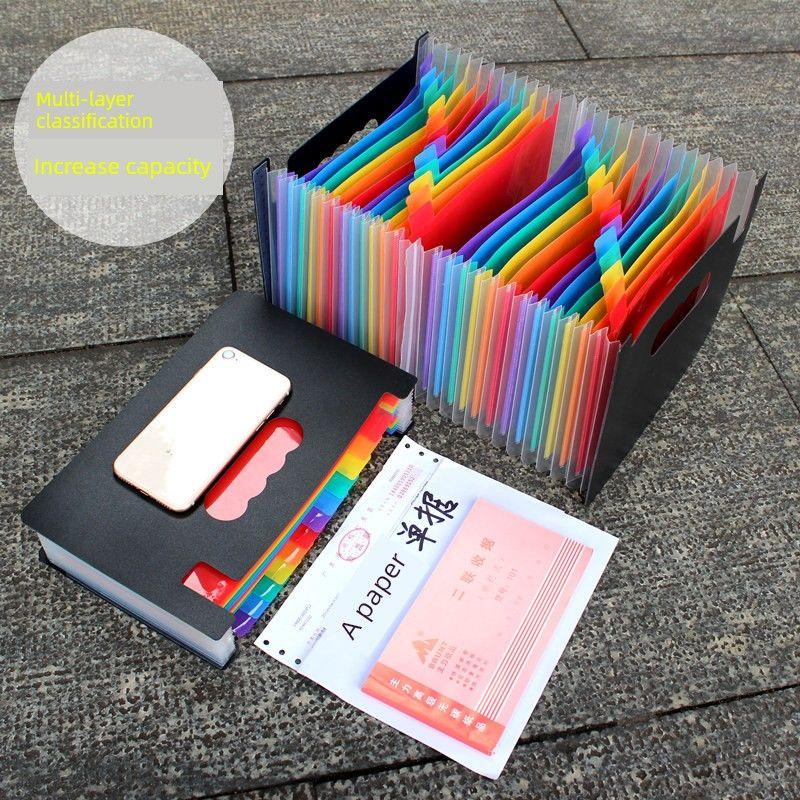 A5 Folder Large Capacity Expanding File Financial Invoice Folder Ticket Clips Folder Multi-Layer Classification Document Storage Box