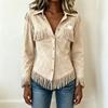 Women's Western Shirt, Slim Fit Long Sleeve Blouse for Casual