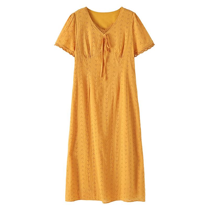 Large Size Women's French Gentle Holiday Dress 2026 Summer Waist and Thin A-shaped Long Dress 264920