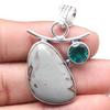 Pendant Designer Jasper Chrome Diopside Gemstone Silver Jewelry 2.5"