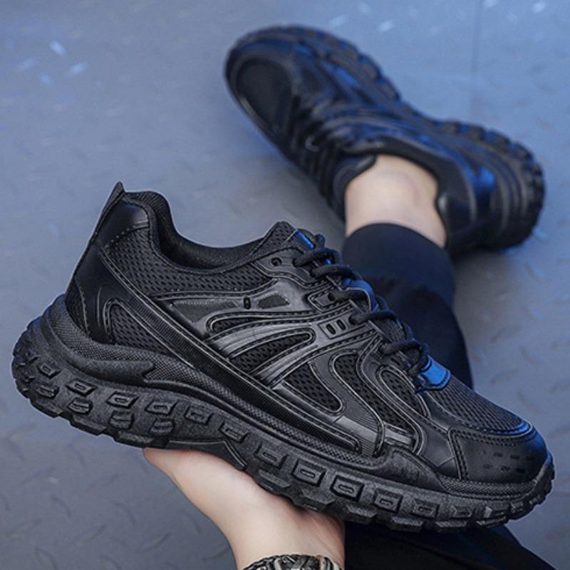 Trendy Men's Shoes Summer New Mesh Breathable Running Sports Shoes Outdoor Basketball Shoes Anti Slip Shock-absorbing Dad Shoes