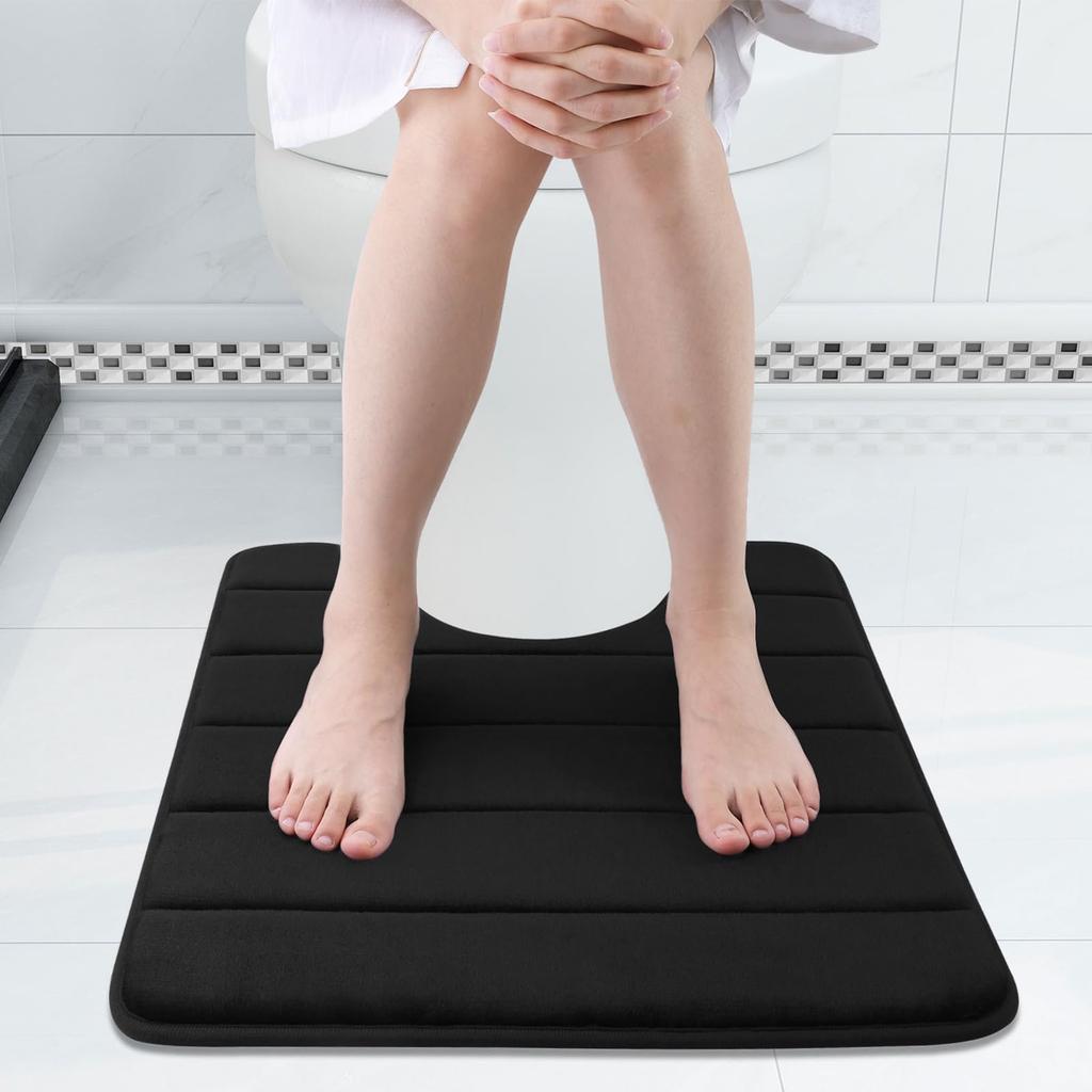 U-Shape Bath Mat 50x60CM Ultra Absorbent Memory Foam Bathroom Mat Non-Slip Toilet Mat for Bathroom Floor Home Decoration