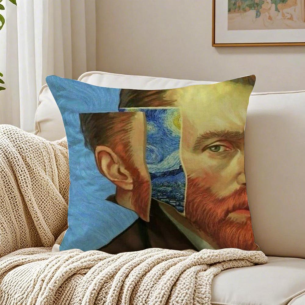 Van Gogh Starry Sky Oil Painting Cushion Cover Pillowcase Antidustmite Living Room Sofa Decor Cushion Room