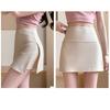 Side Slit Yoga Culottes Anti-slip Slimming Wrap Hip Skirt A-line Sports Skirt