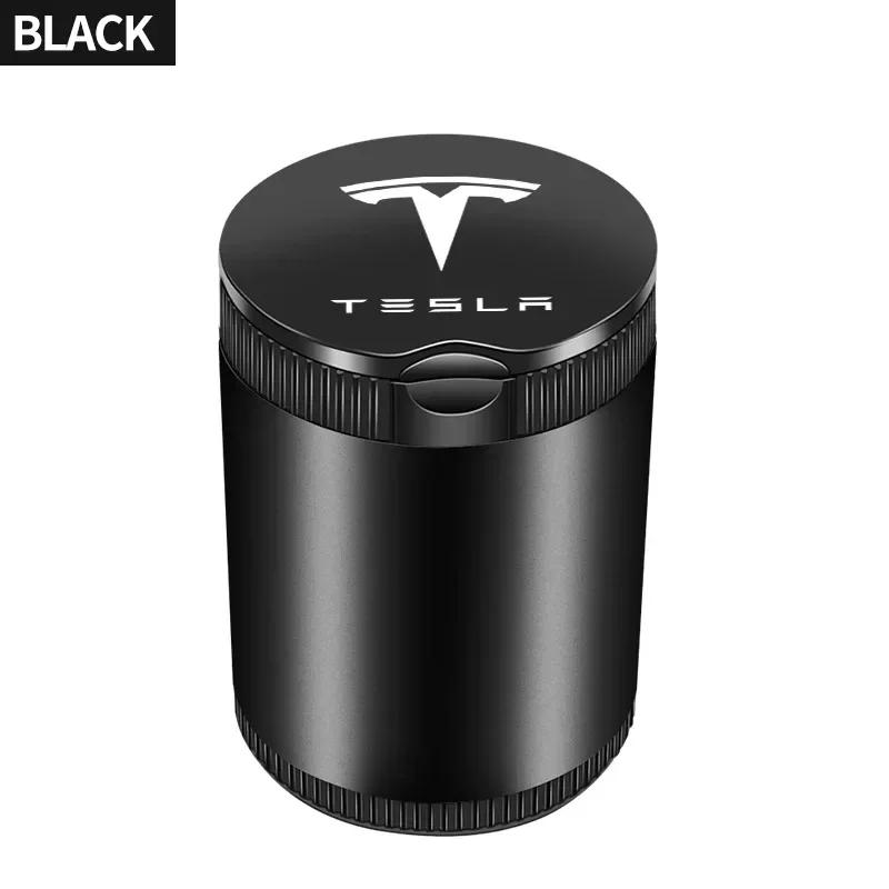 Autoaufkleber Tesla Auto Zigarettenaschenbecher Becher mit Deckel Tragbarer Abnehmbarer Fahrzeug Aschenbecher Halter Box Für Tesla Model 3 Model S Mo
