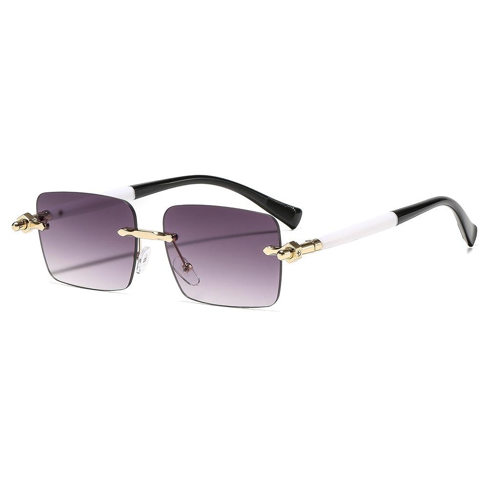 

New Retro Frameless Gradient Square Women Sunglasses Brand Contrast Color Frame Design Trendy All Match Men Casual Glasses Uv400 as picture