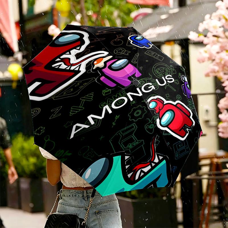 Among Us Print Umbrella Automatic Opening/ Closing - Portable Foldable Design - Daily use for Travel/Outdoor - Gift for Birthday
