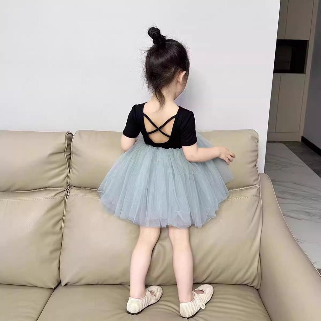 Girls' Short Sleeved Dress Summer Baby's Stylish Mesh Dress Fluffy Dress Girls' Princess Dress Children's Dress