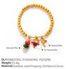 Seaside vacation wind cartoon bear flower DIY multi-pendant gold beaded bracelet summer versatile jewelry