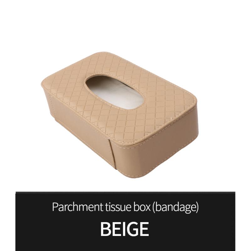 New! Car Tissue Box Multi-functional Leather Sun Visor Seat Back Hanging Tissue Pumping Paper Bag