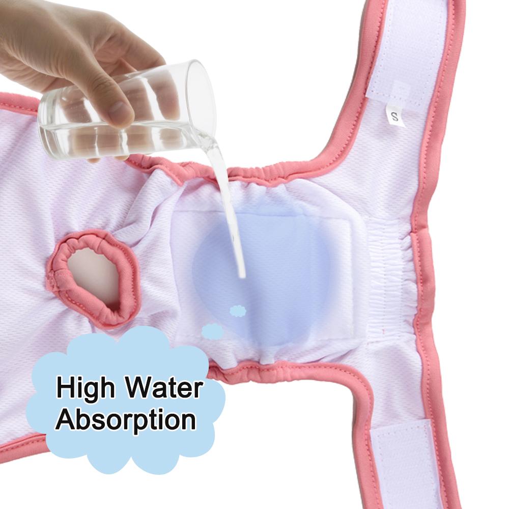 3PCS Washable Female Dog Diapers for Small Dogs Reusable Pet Puppy Physiological Pant Yorkie Menstruation Short Sanitary Panties