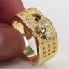 New Copper Plate Inlaid Zircon Ring European and American Men's and Women's Rings