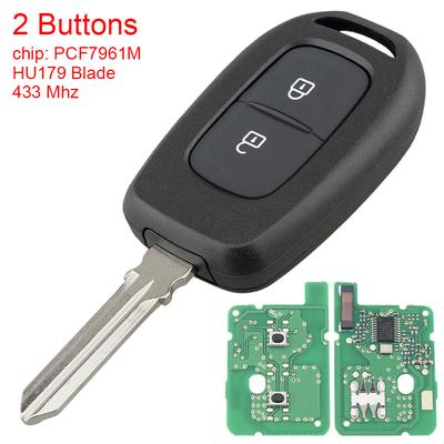433 MHz 2 przyciski kluczyk samochodowy z pilotem z ostrzem HU179 pasuje do Renault Symbol Trafic Dacia Duster Logan