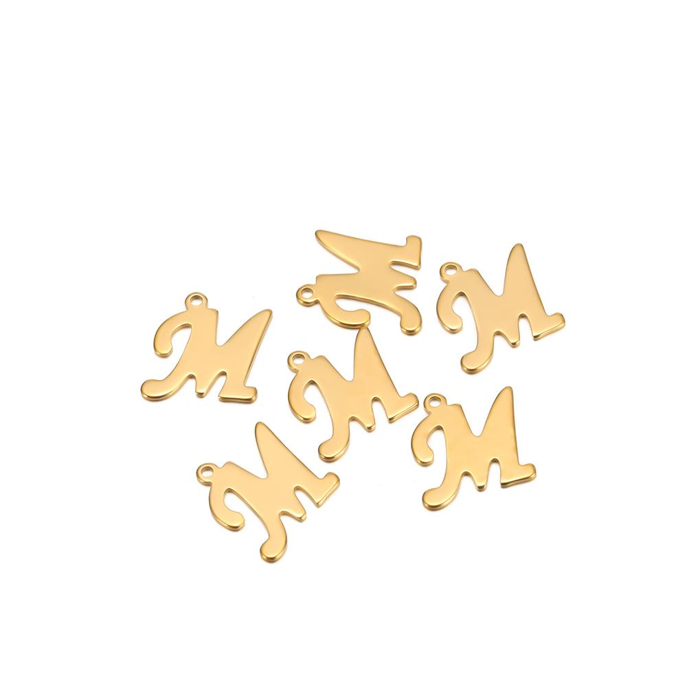 30pcs Stainless Steel A-Z 26 Cursive Font Letter Pendant Alphabet Charms Necklace Pendant DIY Jewelry Bracelet Making Earrings