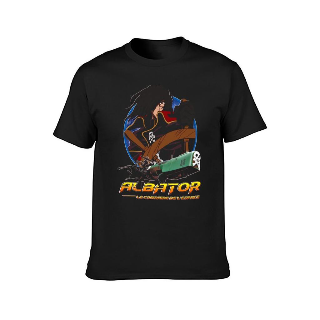 Capitaine Harlock Avec Atlantis - Arcadia - Albator The Space Corsair Essentiel T-Shirt Cute Clothes Blacks T Shirt for Men