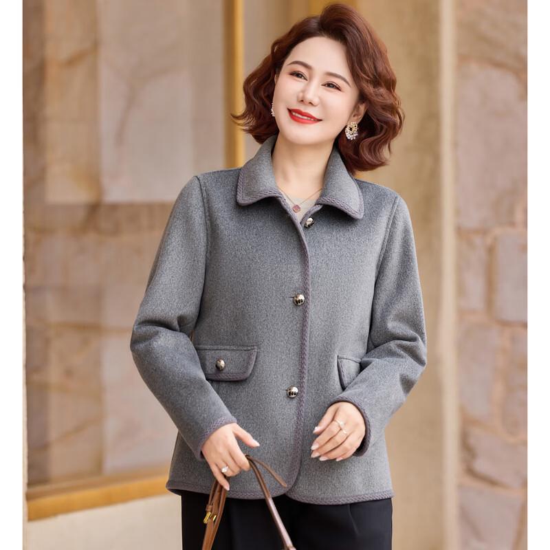 YUZHAOLIN Women's Elegant Mid-Length Spring Wool Blend Jacket