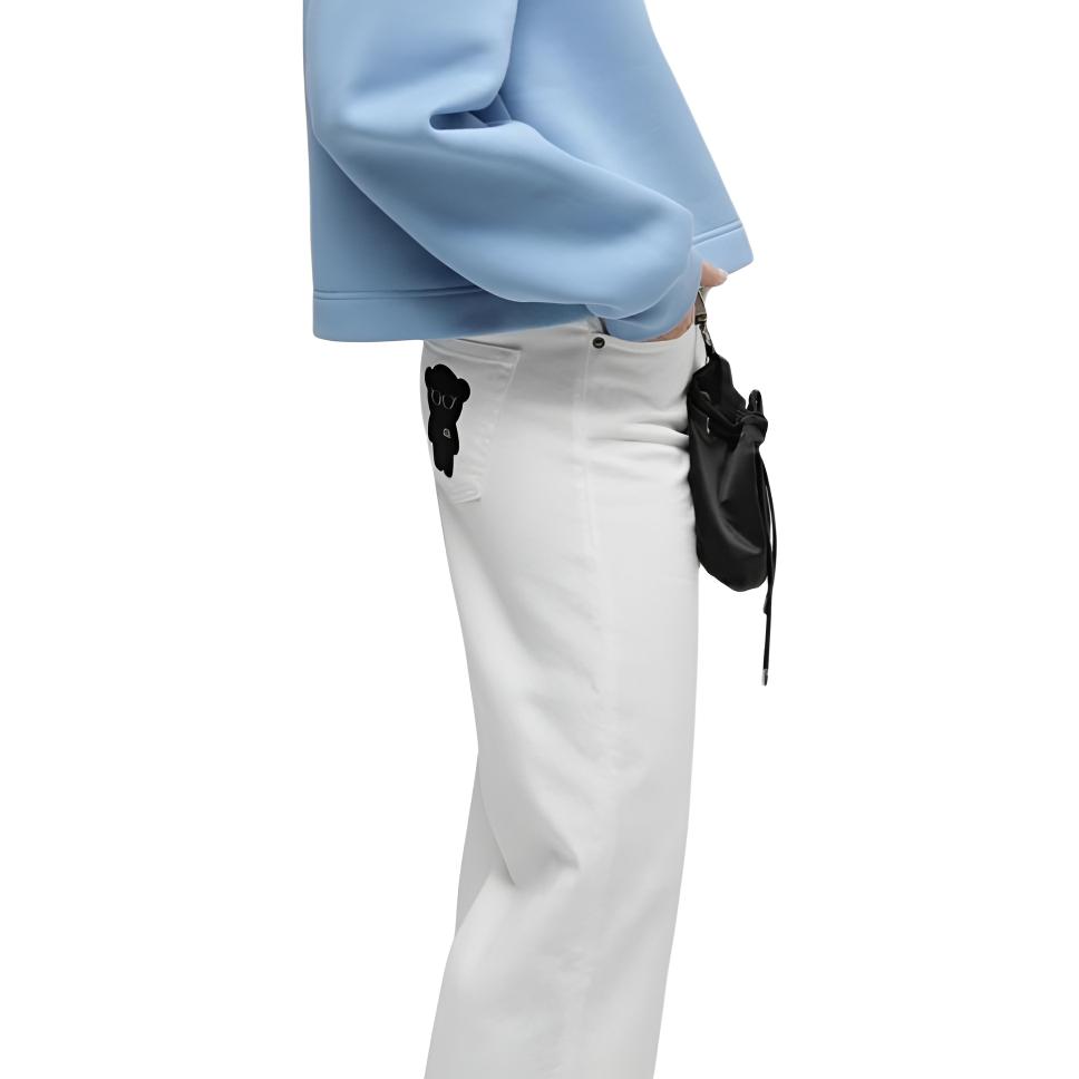 Emporio Armani Embroidered Crew Neck Long Sleeve Sweatshirt Women tops Blue 6R2M7L-2JTDZ-0712