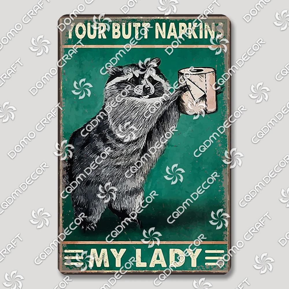 Vintage Retro Metal Tin Signs  Cute Owl Pig Cat and Funny WC Posters for Bathroom Mall BBQ Cafe Bar Pub Wall Decor