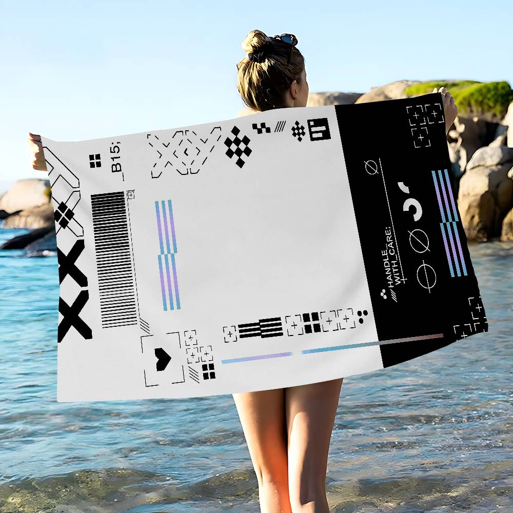 C-CSGOS 2 Printstream Howl Wild Lotus Big Microfiber Beach Towels Quick Dry Towel Sand Beach Towels Pool Towel for Travel Swim
