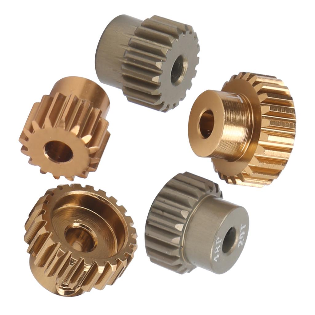 5PCS 7075 Aluminum Alloy 48P Pinion Gear Set Motor Gears Kit for 110 RC Car (16T?24T)