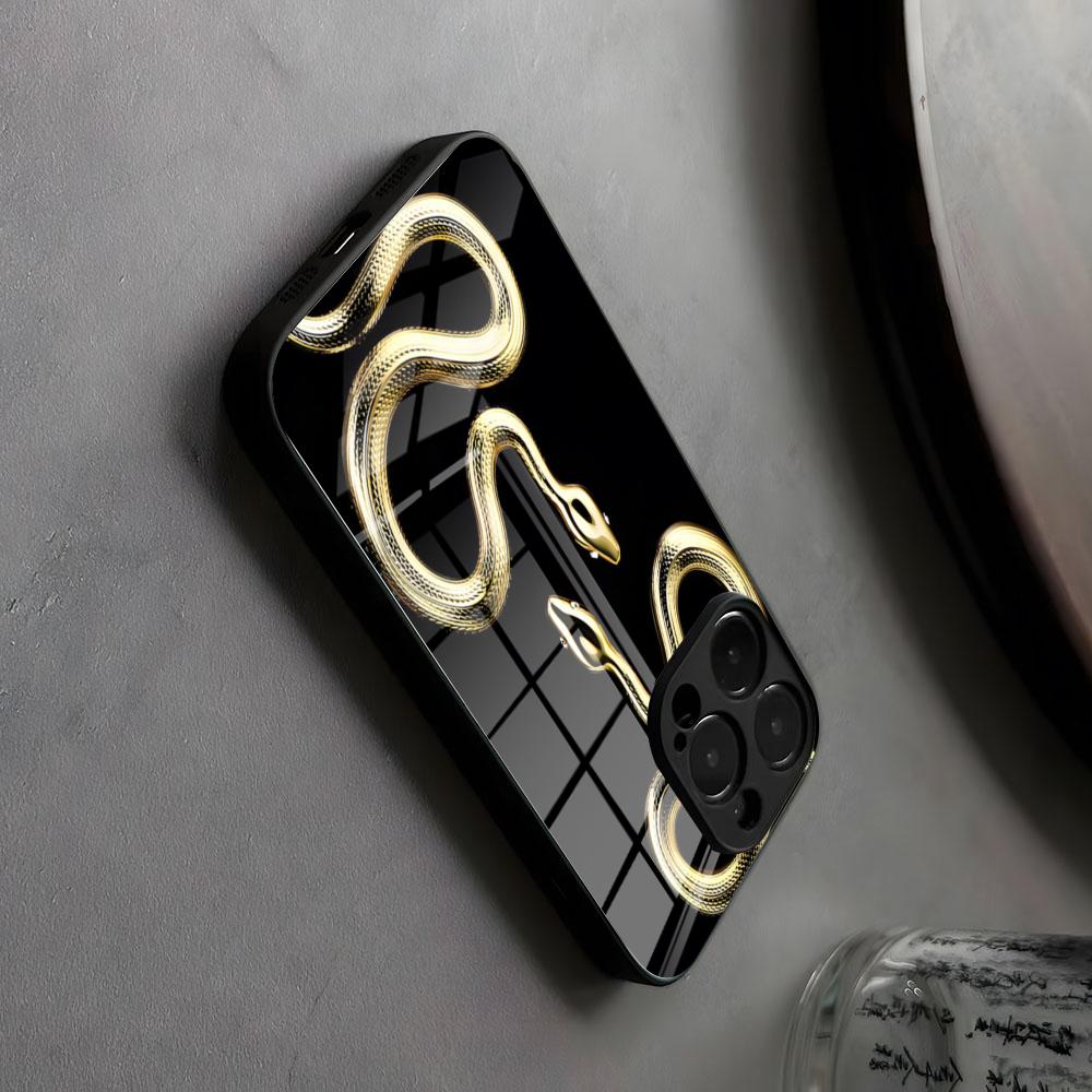 Snake Rose Skull Blvck Black Phone Case Wave Glass For IPhone17 Air 16 15 17 14 Pro Max 13 12 11 X XS XR Plus For Samsung S 25 2