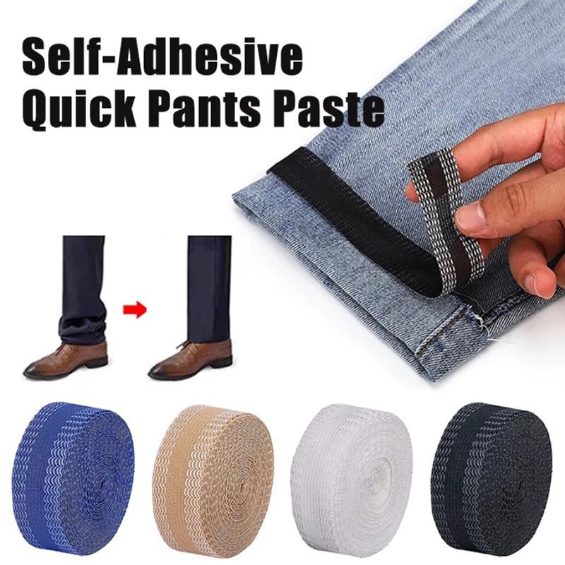 1-10M Selbstklebendes Hosenumschlagband Hosenkantenkleber Aufbügelbares Hosenkürzer Reparatur Jeanssaumband Für DIY Nähen Stoff