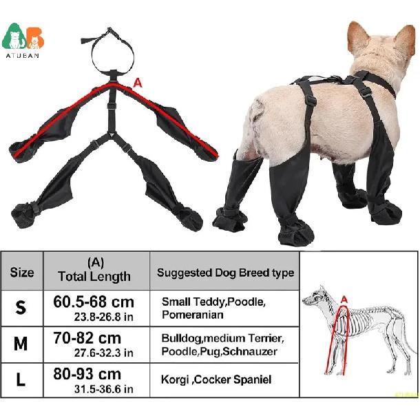 Waterproof Dog Boots Anti-Slip Dog Shoes,Rugged Rubber Sole,Pet Paw Protector, Dirty-Proof&Anti-Fall Dog Outdoor Walking Running