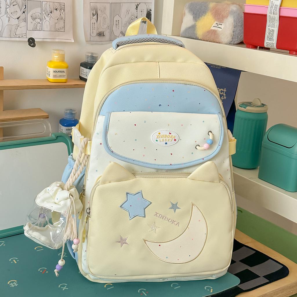 Schoolbag Cute Polka Dot Junior High School Schoolbag Female Large Capacity High School Student Backpack Small Fresh Girl High Value Backpack