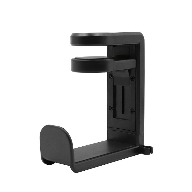 Under-Desk No-Drill Headphone Stand, 360-Degree Swivel Headphone Hanger, Foldable Headphone Holder