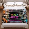 Green Day Printed Flannel Blanket Custom Name Text Soft Warm Throw For Bedroom Holiday Gift