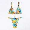 Mikro bikiny set Dámské plavky Módní potisk Hluboký výstřih Sexy tanga Plavky Dámské Biquini Koupací kostýmy
