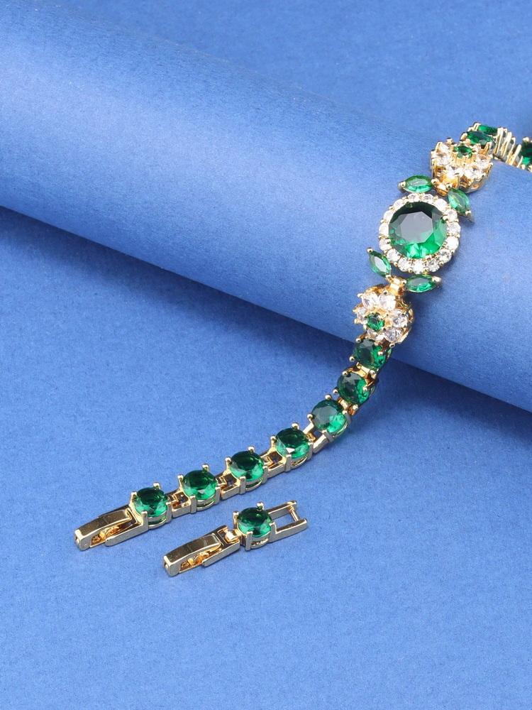 10-Colors Dubai Bridal Jewelry Accessories Top Quality Red Garnet Wedding Italy Chain Link Bracelet For Women Gift