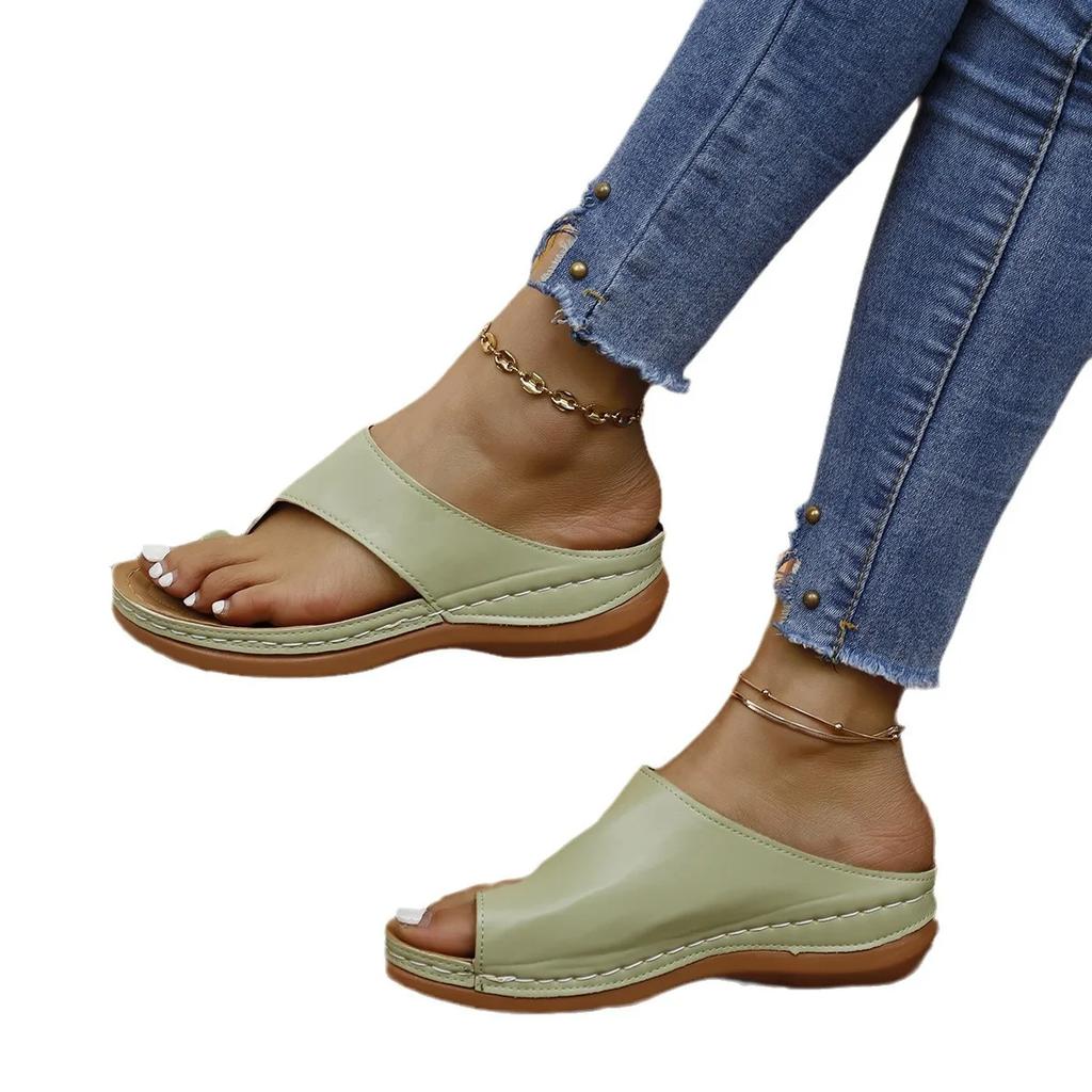Women Sandals Summer Outdoor Leisure Comfy Wedge Sandals Ladies Slip On Orthopedic Bunion Corrector Slippers Sandalias De Mujer