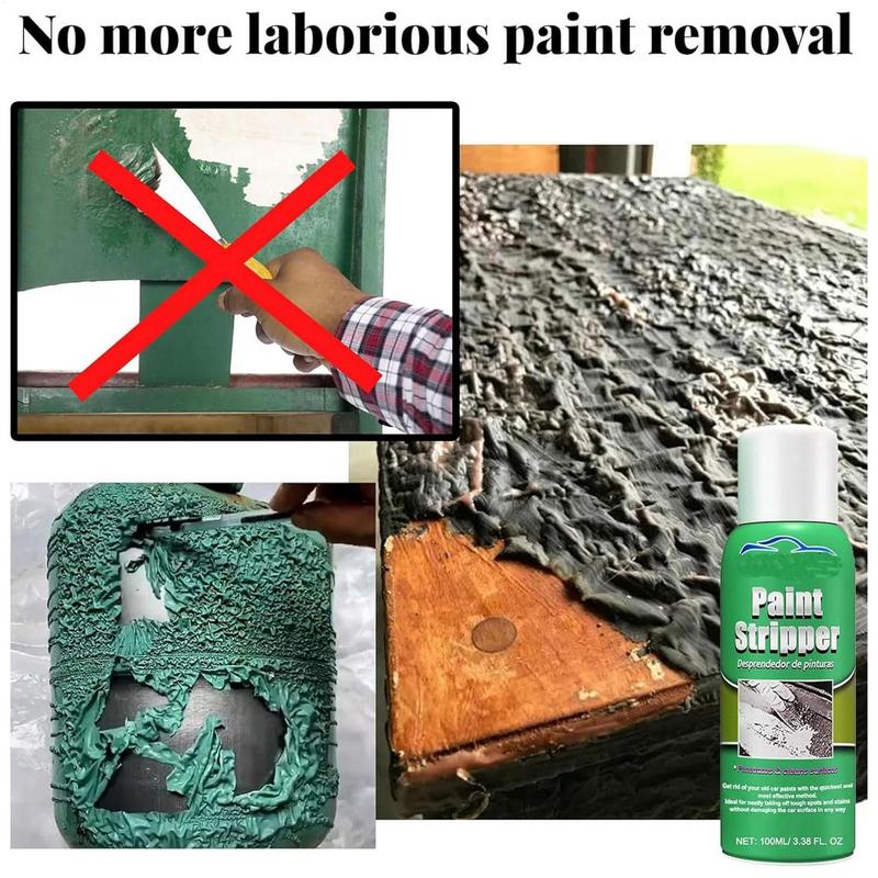 Removedor de pintura para autos de 100 ml, decapante de pintura para autos, despegable rápidamente con cepillo, espray removedor de pintura para autos, muebles y maquinaria.