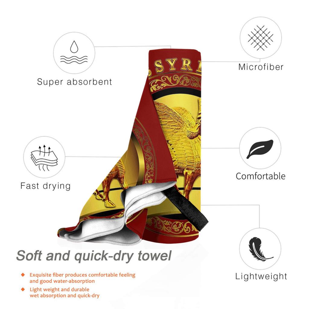 Luxury Assyrian Suryoyo Flag Beach Towel Soft Microfiber Quick Dry Absorbent Quick Towels For Bath